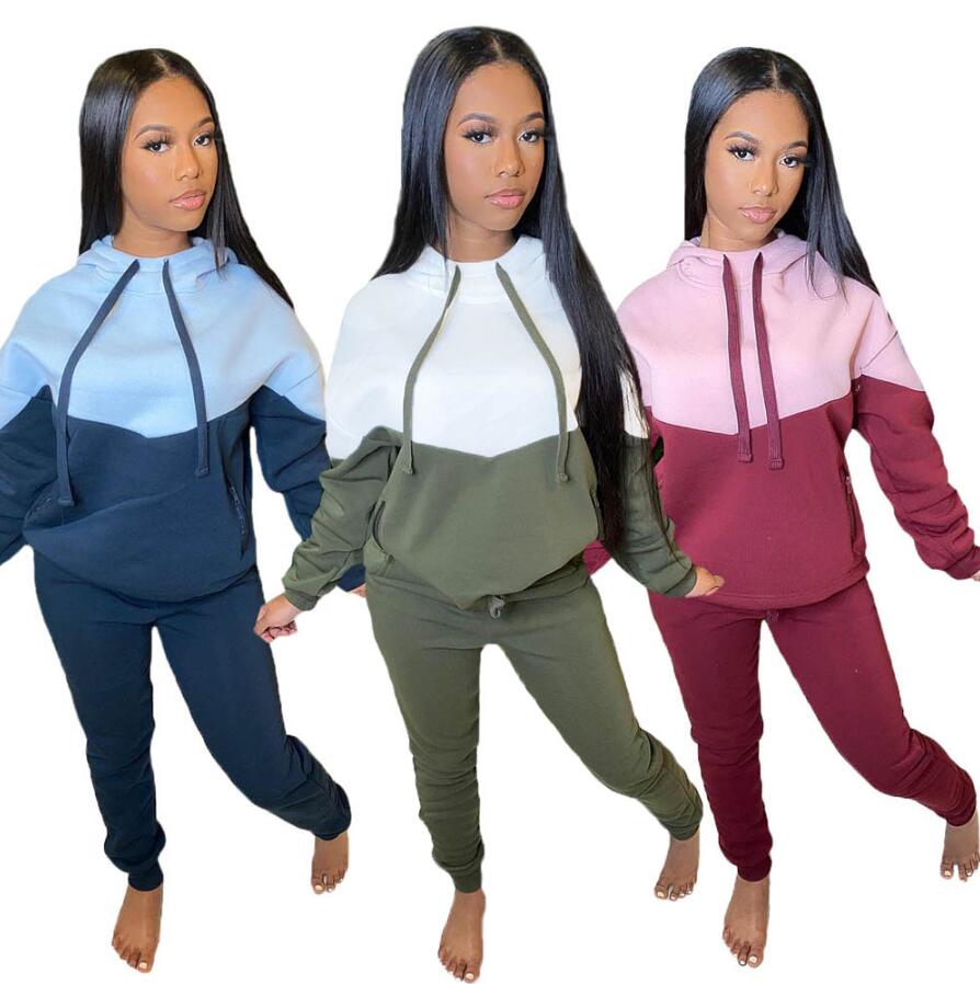 European Women's Fashionable Casual Hooded Two Piece Set YM230