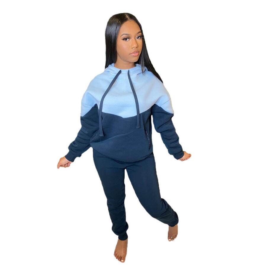 European Women's Fashionable Casual Hooded Two Piece Set YM230